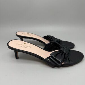 Kate Spade Samantha Abstract Bow Slide Sandals Kitten Heels Women’s Size 9.5B